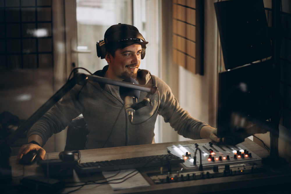 Quais as produtoras musicais mais famosas do mundo? 1 man working radio station